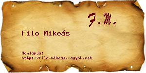 Filo Mikeás névjegykártya